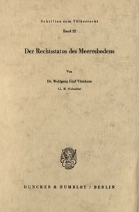 Produktbild: Der Rechtsstatus des Meeresbodens.