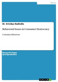 Produktbild: Behavioral Issues in Consumer Democracy