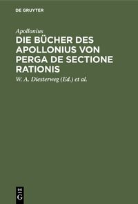Produktbild: Die B&uuml;cher des Apollonius von Perga de sectione rationis