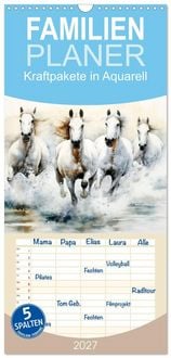 Produktbild: Familienplaner 2027 - Kraftpakete in Aquarell mit 5 Spalten (Wandkalender, 21 x 45 cm) CALVENDO