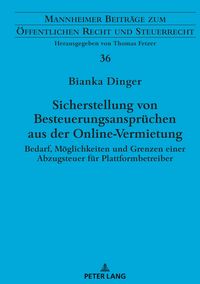 Produktbild: Sicherstellung von Besteuerungsanspr&uuml;chen aus der Online-Vermietung