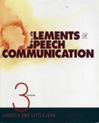 Produktbild: Jabusch, D: Elements of Speech Communication