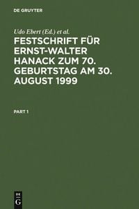 Produktbild: Festschrift f&uuml;r Ernst-Walter Hanack zum 70. Geburtstag am 30. August 1999