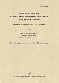 Produktbild: Betriebsbedingungen einer stromstarken Glimmentladung
