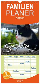 Produktbild: Familienplaner 2027 - SAMTPFOTEN "fellnah" mit 5 Spalten (Wandkalender, 21 x 45 cm) CALVENDO