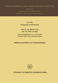 Produktbild: Reflexionsverhalten von Fahrbahnbel&auml;gen