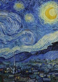 Produktbild: Notizbuch A4 kariert - 100 Seiten Soft Cover - van Gogh Sternennacht