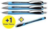 Produktbild: Schneider 3x Kugelschreiber Rave Box + 1x Memo schwarz, 4er Set
