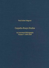 Produktbild: Magocsi, P: Carpatho-Rusyn Studies - An Annotated Bibliograp