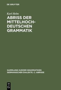 Produktbild: Abri&szlig; der mittelhochdeutschen Grammatik