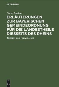 Produktbild: Erl&auml;uterungen zur Bayerischen Gemeindeordnung f&uuml;r die Landestheile diesseits des Rheins