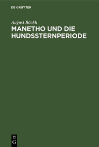 Produktbild: Manetho und die Hundssternperiode