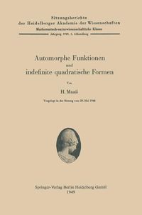 Produktbild: Automorphe Funktionen und indefinite quadratische Formen