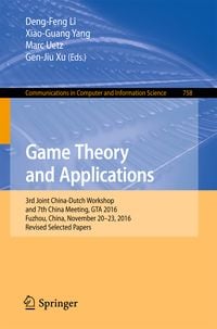 Produktbild: Game Theory and Applications