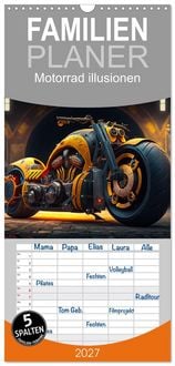 Produktbild: Familienplaner 2027 - Motorrad illusionen mit 5 Spalten (Wandkalender, 21 x 45 cm) CALVENDO