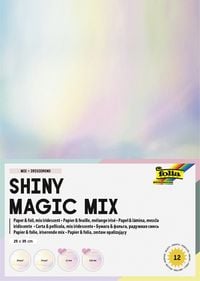 Produktbild: FOLIA Bastelartikel Shiny Magic Mix, Irisierender Mix, 12 Blatt, 25x35cm