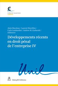 Produktbild: Développements récents en droit pénal de l'entreprise IV