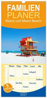 Produktbild: Familienplaner 2027 - Miami und Miami Beach mit 5 Spalten (Wandkalender, 21 x 45 cm) CALVENDO
