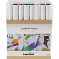 Produktbild: Creativ Company Zeichenmarker, Strichst&auml;rke 1+8 mm, Standard-Farben, 48 Stk