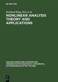 Produktbild: Nonlinear Analysis Theory and Applications