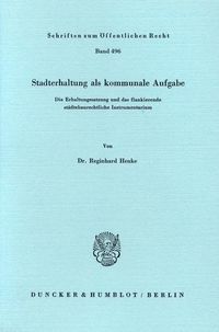 Produktbild: Stadterhaltung als kommunale Aufgabe.