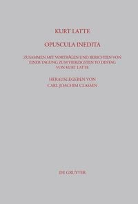 Produktbild: Kurt Latte: Opuscula inedita