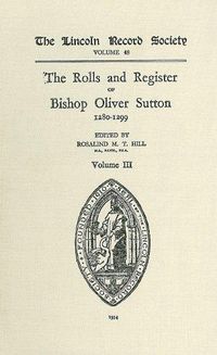 Produktbild: Rolls and Register of Bishop Oliver Sutton 1280-1299 [Iii]