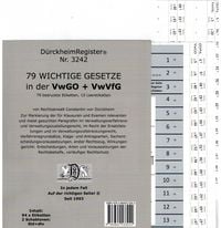Produktbild: D&uuml;rckheimRegister&reg; VwGO + VwVfG - WICHTIGE &sect;&sect; Im &Ouml;ffR, OHNE Stichworte