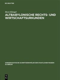 Produktbild: Altbabylonische Rechts- und Wirtschaftsurkunden