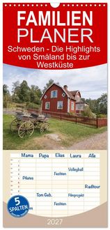 Produktbild: Familienplaner 2027 - Schweden - Die Highlights von Sm&aring;land bis zur Westk&uuml;ste mit 5 Spalten (Wandkalender, 21 x 45 cm) CALVENDO
