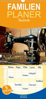 Produktbild: Familienplaner Omas N&auml;hmaschinen (Wandkalender 2022 , 21 cm x 45 cm, hoch)