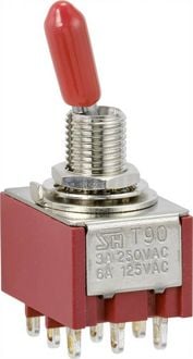 Produktbild: TRU COMPONENTS TC-9354008 Wippschalter 250 V/AC 3A 3 x Ein/Ein rastend 1St.