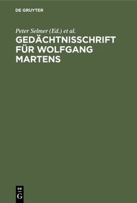 Produktbild: Ged&auml;chtnisschrift f&uuml;r Wolfgang Martens