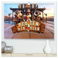Produktbild: Pfoten und Pistolen: Ein Jahr im Zeichen des Wilden Westens (hochwertiger Premium Wandkalender 2026 DIN A2 quer), Kunstdruck in Hochglanz