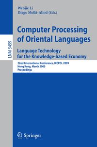 Produktbild: Computer Processing of Oriental Languages. Language Technology for the Knowledge-based Economy