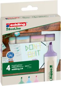 Produktbild: edding Textmarker 24 EcoLine 4er Set pastellfarben