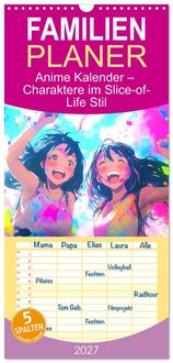 Produktbild: Familienplaner 2027 - Anime Kalender &ndash; Charaktere im Slice-of-Life Stil mit 5 Spalten (Wandkalender, 21 x 45 cm) CALVENDO