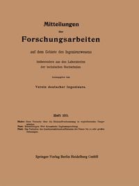 Produktbild: Mitteilungen &uuml;ber Forschungsarbeiten auf dem Gebiete des Ingenieurwesens