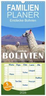 Produktbild: Familienplaner 2026 - Entdecke Bolivien mit 5 Spalten (Wandkalender, 21 x 45 cm) CALVENDO