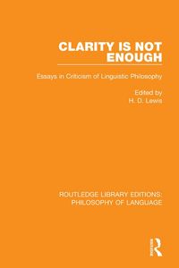 Produktbild: Clarity Is Not Enough