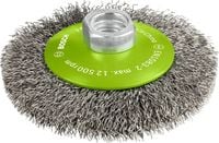 Produktbild: Bosch Accessories Kegelb&uuml;rste Clean for Inox, gewellt, rostfrei, 100 mm, 0,35 mm, 12500 U/min, M14 2608622108 1 St.