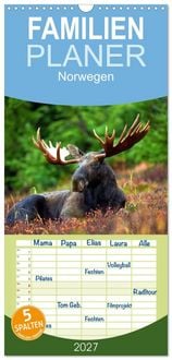 Produktbild: Familienplaner 2027 - Norwegen mit 5 Spalten (Wandkalender, 21 x 45 cm) CALVENDO