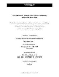 Produktbild: Federal Statistics, Multiple Data Sources, and Privacy Protection