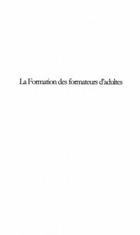 Produktbild: Formation des formateurs d'adultes La