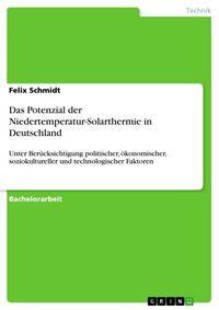 Produktbild: Das Potenzial der Niedertemperatur-Solarthermie in Deutschland