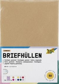 Produktbild: Folia Briefh&uuml;llen, Briefumschl&auml;ge, Kuverts, gummiert, ca. 11 x 15,5 cm, passend f&uuml;r DIN A6, 50 St&uuml;ck