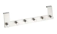 Produktbild: T&uuml;rgarderobe Edelstahl Mod. Celano, 6 Haken, f&uuml;r T&uuml;rfalzst&auml;rken bis 2 cm