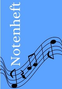 Produktbild: Notenheft: DIN A5 Notenlinienheft | 200 Seiten mit 12 Notenzeilen / Systeme pro Blatt | Papier 90g/m&sup2; | Musikheft mit Notenlinien