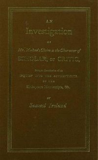 Produktbild: Investigation into Mr. Malone's Claim to Charter of Scholar