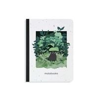 Produktbild: Matabooks &ndash; Nachhaltiges A6 Notizbuch/Skizzenbuch/Tagebuch/Bullet Journal/Schreibheft aus Graspapier &ndash; Samenbuch Farbe: Rainy Green